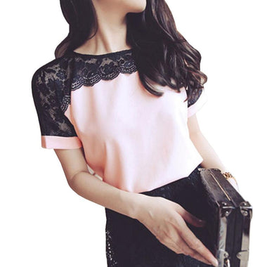 Summer Lace Chiffon Blouse